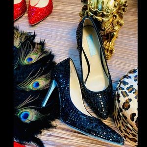 BETSEY JOHNSON Black Satin ‘Ariel’ Pump size 7.5
